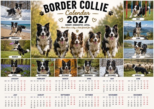 Border collie 2027 wall - collie, a3
