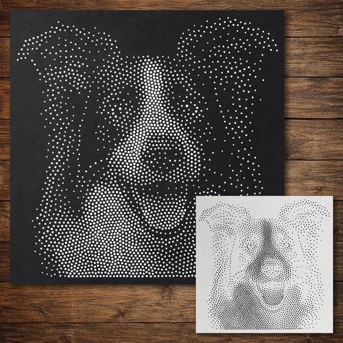 Border collie dog stipple - border,