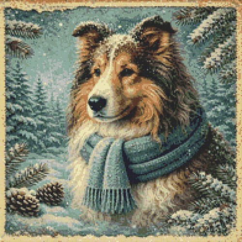 Rough collie puppy dog - rough, in