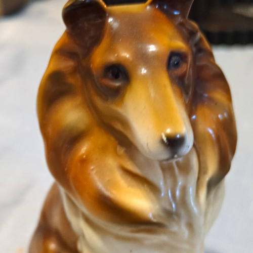 Sitzendorf collie dog ornament - dog,