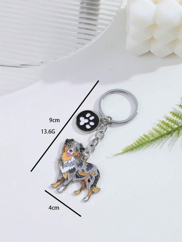 Border collie dog keyring - collie,